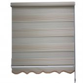 Koyu Krem Rengi Gradyan Dar Pileli Zebra Perde - 4