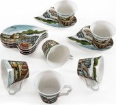 Vitale 6lı Alanya Desenli Kahve Fincanı Seti - 1