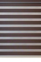 Kahve Rengi Dar Pileli Polyester Zebra Perde - 3