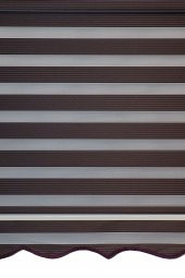 Kahve Rengi Dar Pileli Polyester Zebra Perde - 4