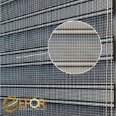 Gri Dar Pileli Mutfak Serisi Polyester Zebra Perde - 1