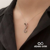 Gümüş Taşlı Çember İsimli Kolye - 2