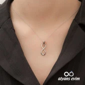 Gümüş Taşlı Çember İsimli Kolye - 5