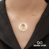 Gümüş Taşlı Çember İsimli Kolye - 6