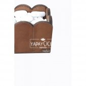 Dekoratif Bambu Saksısı Seperatör Ahşap 100 cm+Taş+ Strafor Köpük - 3