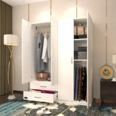 Kenzlife gardırop 4 kapaklı kapılı 2 çekmeceli orkide byz 180*120*42 gardolap dolap - 1