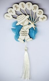 20 Adet 9,5*10 Ölçüsünde İsme Özel Mdf Sünnet,Bebek, Doğum Günü, Mevlid Magnet Hediyelik - 1