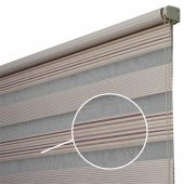 Kiremit Tonlu Ebruli Jakarlı Pileli Zebra Perde - 1