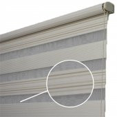 Krem Tonlu Ebruli Jakarlı Pileli Zebra Perde - 1