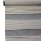 Krem Tonlu Ebruli Jakarlı Pileli Zebra Perde - 2