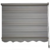 Krem Tonlu Ebruli Jakarlı Pileli Zebra Perde - 3