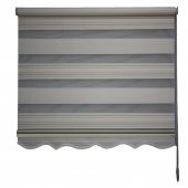 Krem Tonlu Ebruli Jakarlı Pileli Zebra Perde - 4