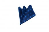 Mavi Puantiyeli Mendilli Slim Kravat-Brianze SKY-2 - 3
