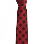 Brianze Siyah Kareli Bordo Slim Kravat SKS-3 thumbnail 1