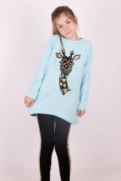 Toontoy Kız Çocuk Zebra Flok Baskılı Tişört - 4