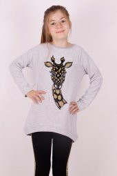 Toontoy Kız Çocuk Zebra Flok Baskılı Tişört - 9