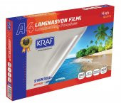 KRAF LAMİNASYON FİLMİ PARLAK A4 100MIC 100LÜ ÜCRETSİZ KARGO - 1