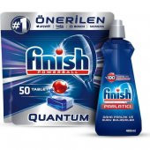 Finish Quantum 50 Tablet Bulaşık Makinesi Deterjanı + Finish Parlatıcı 400 ml - 2