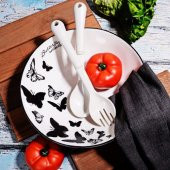 KSV BUTTERFLY SERAMİK KAŞIKLI SALATA KASESİ - 1