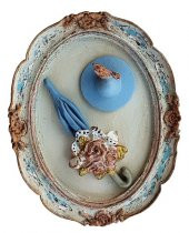 Şapkalı, Şemsiyeli Dekoratif Eskitme Model Çerçeve - 1