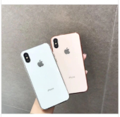 iPhone X-XS Cam Kılıf Yanlar Silikon Apple Logolu Ultra Lüx - 1