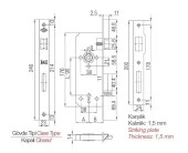 Kale 151-R İç Kapı Gömme Kilidi 35 mm Nikel - 2