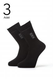 3lü Erkek Konçta Ekose Desenli Çorap 4409-A3 - 1