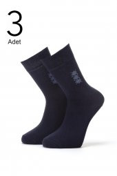 3lü Erkek Konçta Ekose Desenli Çorap 4409-A3 - 3