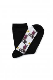 Kadın Siyah Desenli 3lü Çorap 61294024 - 6