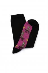 Kadın Siyah Desenli 3lü Çorap 61294024 - 9