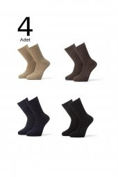 4lü Erkek Nokta Desenli Özel Yün Çorap 4412-B4 - 1