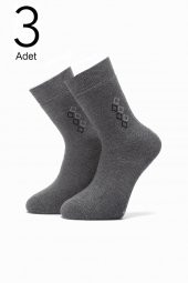 3lü Erkek  Konç Desenli Havlu Çorap 4453-A3 - 2
