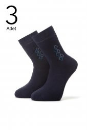 3lü Erkek  Konç Desenli Havlu Çorap 4453-A3 - 3