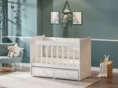 Dıştan Sallanır Bebek Beşiği - Sallanan Beşik – Geniş Çekmeceli - 1