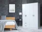 Chic Life 4 Kapaklı 2 Çekmeceli Gardırop - Beyaz - 1