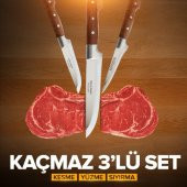 Lazoğlu Sürmene 3 Lü Bıçak Seti TESCİLLİ MARKA  ORJİNAL HG BIÇAK LAZ BIÇAK SETİ - 1