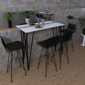 Knsz bar masa sandalye takımı zel byzsyh 140*040 sm 4 sandalye syhsyhsm - 1