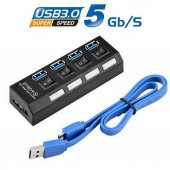 4 PORT USB 3.0 ÇOĞALTICI ÇOKLAYICI HUB ÇOKLAMA ÇOKLU CİHAZ AYGIT BAĞLANTI KLAVYE MOUSE FLASH - 1