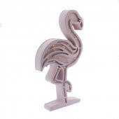 Ahşap Led Işıklı Pilli Flamingo Dekor - 1