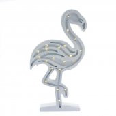 Ahşap Led Işıklı Pilli Flamingo Dekor - 3