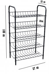 5 Raflı Ayakkabılık Metal Ayakkabılık Çok Amaçlı Dolap - 3