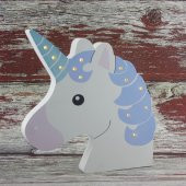 Ahşap Led Işıklı Pilli Unicorn Dekor - 3