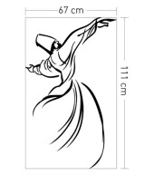 Semazen Kadife Duvar Sticker 111X67 Cm thumbnail 3