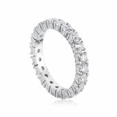 Swarovski Taşlı Özel Tasarım 925 Ayar Gümüş Sertifikalı Tamtur Yüzük - 1