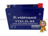 12 V 6.5 AH-AMPER YİĞİT AKÜ,YTX6,5L MOTOSİKLET AKÜSÜ 2021/07 - 1
