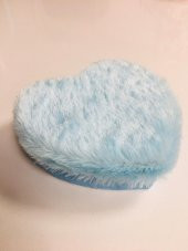 KUTU KALP MAVİ PELUŞ TÜYLÜ 18CM X 16CM X 6CM - 1