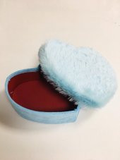 KUTU KALP MAVİ PELUŞ TÜYLÜ 18CM X 16CM X 6CM - 2