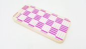 iPhone 5-5S Rubber Silikon Renkli Pembe Kareli Kılıf - 1