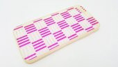 iPhone 5-5S Rubber Silikon Renkli Pembe Kareli Kılıf - 2