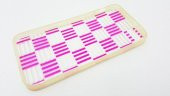 iPhone 5-5S Rubber Silikon Renkli Pembe Kareli Kılıf - 3